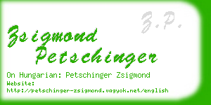 zsigmond petschinger business card